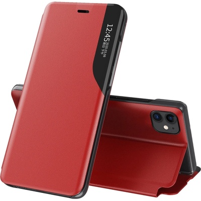 HQWear Елегантен кожен кейс-тефтерче Eco Leather View за Apple iPhone 13 Pro, Червен (9145576231166)