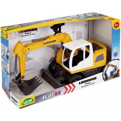 Lena Auto Bagr Worxx plast 48cm v krabici Liebherr A918 Litronic 1:15