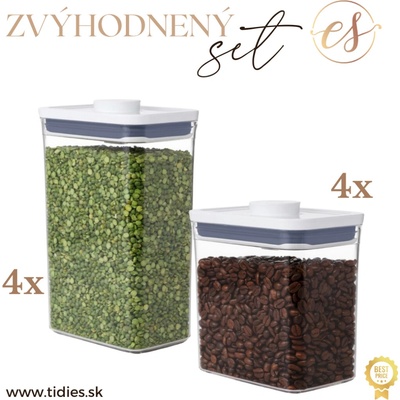 OXO POP Set obdĺžnik 2,6 l – obdĺžnik 4 x + 1,6 l