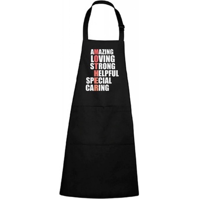 Dorý Triko Zástěra s potiskem Mother Černá