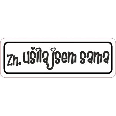 Koženkový štítok - zn. ušila som sama Materiál/farba: Čierna laser koženka