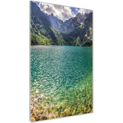 Vertikálny foto obraz sklenený Jazero v horách 50x100 cm