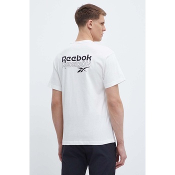 Reebok Памучна тениска Reebok Brand Proud в бежово с принт 100076380 (100076380)