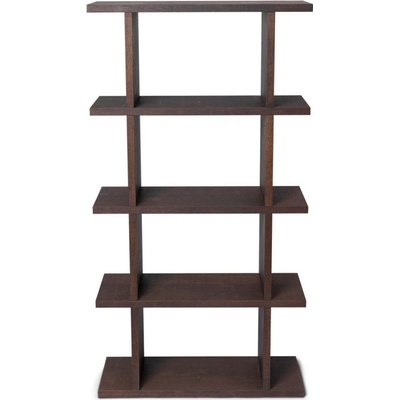ferm LIVING Knižnica Kona Bookcase 1x4, Dark Stained Oak – hnedá/dub