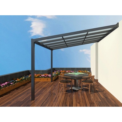 Covernit Hliníková pergola Vike 3,7 x 3,4 x 2,35 m antracit čirá – Zboží Dáma