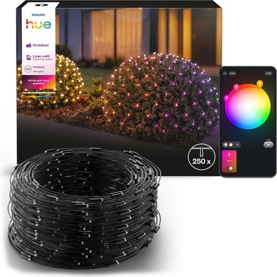 Záclona – světelná síťovina 1 × 3,5 m, vánoční LED světýlka 250LED, IP44, bílá a barevný přechod RGBIC, inteligentní SMART, Zigbee, Bluetooth, Festavia Net, Philips HUE