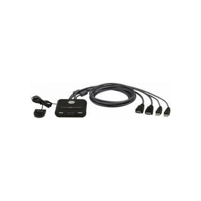 ATEN 2-портов KVM превключвател ATEN CS22HF, USB, HDMI, FullHD, с вградени кабели и Remote Port селектор, CS22HF