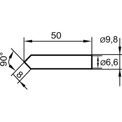 ERSADUR Ersa 0832MDLF pájecí hrot dlátový, rovný Velikost hrotů 9.80 mm Obsah 1 ks