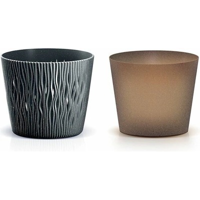 Prosperplast Kvetináč SANDY ROUND ECO WOOD antracit 26,2 cm