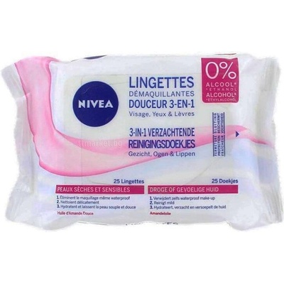 Nivea 3in1 Мокри кърпи за лице 25бр - Fresh (3272)