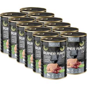 RAFI Super Rafi Cat Sterilised P&F Guinea fowl and Duck hearts 12 x 400 г