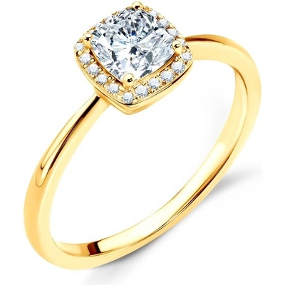 Savicki zásnubní prsten žluté zlato bílý safír diamanty ZS20BSZ ZZ