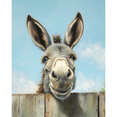 ZUTY Obrazy na stenu - Osol za dreveným plotom Rámovanie: vypnuté plátno na rám, Rozmer: 40x50 cm