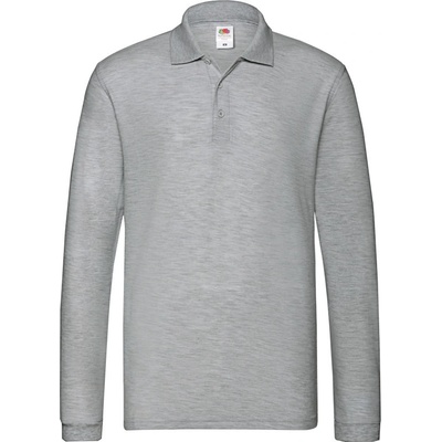Fruit of the Loom polokošile Premium Polo LSL dlouhý rukáv COT-163310a9901 melír athletic