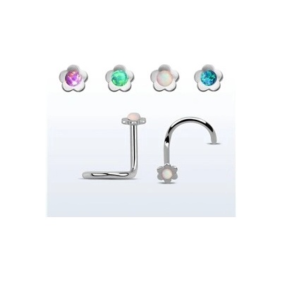 Piercingate piercing do nosu květina PNO00231 čirá