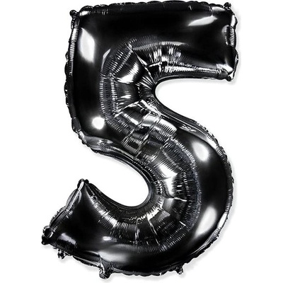 FLEXMETAL Balón foliový číslice ČERNÁ BLACK 102 cm 5