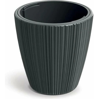 Kinekus Kvetináč plastový ORO, okrúhly, šedý, 350 x 350 mm, s vložkou