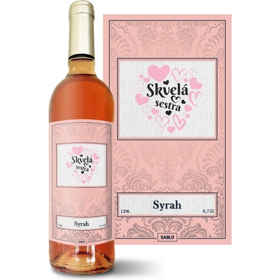 Sablio Skvelá sestra Syrah ružové suché víno 12 % 0,75 l (čistá fľaša)