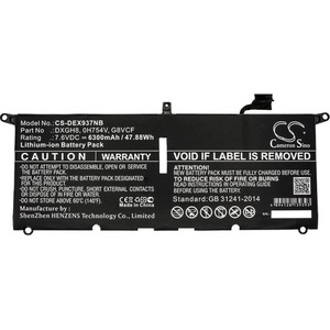 Cameron Sino DELL XPS 13 2018, XPS 13 9370, 0H754V, DXGH8, LiPo, 7.6V, 6300mAh, CAMERON SINO (CS-DEX937NB)