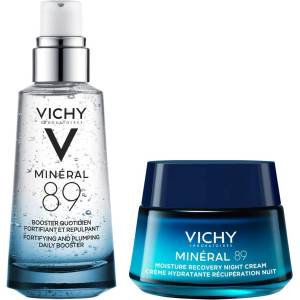 Vichy Minéral 89 Комплект - Гел-бустер и Нощен крем за лице, 2 х 50 ml