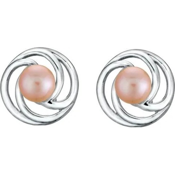 Image 1 of Swan Сребърни обици със сладководни розови перли SE0311W Swan