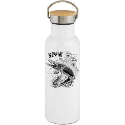 123TRIKO termoska Zaříkávač ryb, černý potisk 500 ml dárek