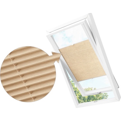 Zebra-shop Zastiňující roleta Plissé pro střešní okno Krémový melír PD301 Velux CK02 bílá