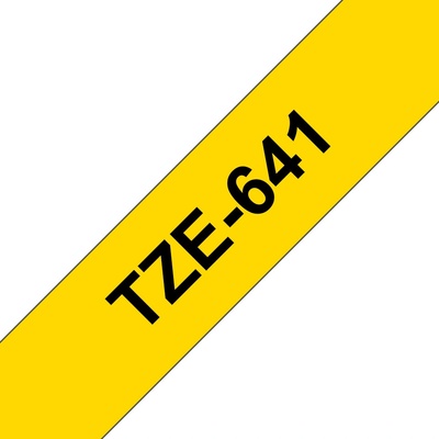 Brother TZ-641, žlutá / černá (18mm, laminovaná) TZe641