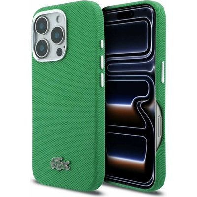 Lacoste PVC Iconic Petit Pique Metal Logo MagSafe Задна обвивка за iPhone 16 Pro Estragon Green Lacoste | Zelen | МЪЖЕ | UNI