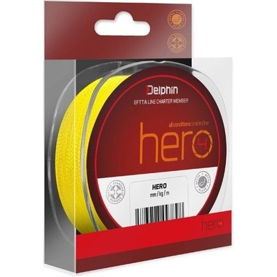 Delphin šňůra HERO 4 fluo žlutá 117m 0,40mm 30,1kg