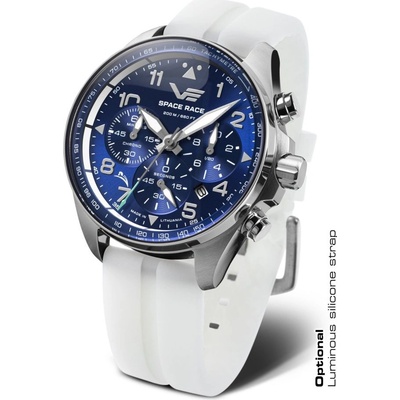 Vostok Europe 6S20/325A742S Bílý silikonový řemínek luminiscenční