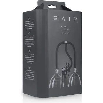 SAIZ Premium - двойна помпа за гърди - малка (прозрачна-черна)