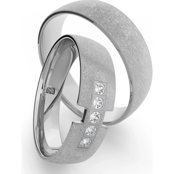 Blink Blink Matované svadobné obrúčky s kameňmi 8296 BL