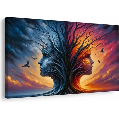 Obraz strom života a tváře - 60x40