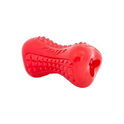 Rogz Yumz Medium - Кучешки кокал за дъвчене с дупка за лакомства 11.5 см. червен