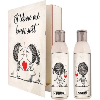 Bohemia Gifts S tebou ma baví svet sprchový gél 200 ml + šampón na vlasy 200 ml kniha darčeková sada