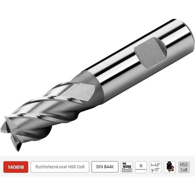 ZPS FN 140618.110 - Fréza na kov pr. 11 x 22/ 79 mm, válcová čelní krátká 4-břitá nesouměrná, HSS-Co8