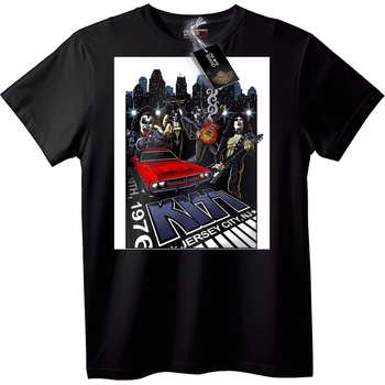 NOONEBRAND Тениска KISS 1976 Джърси Сити рок - S, Black
