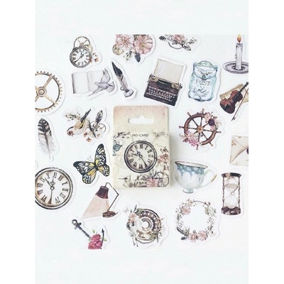 Súprava 46 samolepiek - Vintage Clock