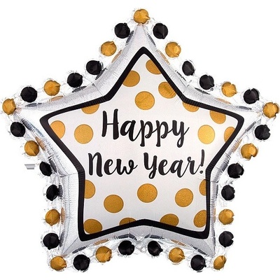 Amscan BALÓNEK fóliový Hvězda supershape HNY