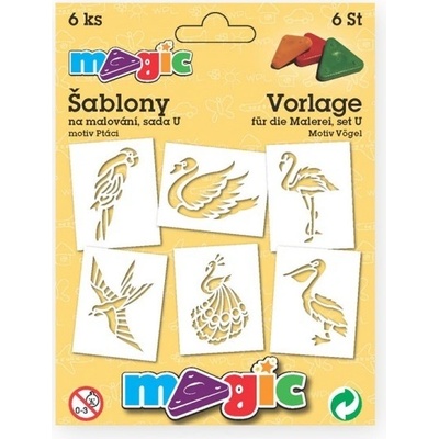Magic šablony papírové 6 ks sada U PTÁCI