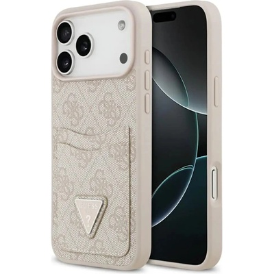 GUESS 4G Nauble Card Triangle Case за iPhone 17 Pro Max - розов (3666339552732)