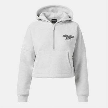 USA Pro Поларена блуза USA Pro USAPro Oversized 1/2 Zip Fleece Top - Light Grey Marl