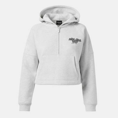 USA Pro Поларена блуза USA Pro USAPro Oversized 1/2 Zip Fleece Top - Light Grey Marl