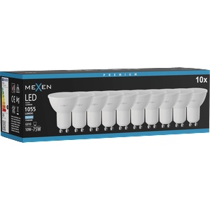 Mexen Nova 10x LED крушка GU10, 10W, Студена - 6500K, 1055 lm - L108-GU10-1065-01x10 (L108-GU10-1065-01x10)