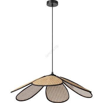 OSRAM - Висяща лампа на кабел DECOR RATTAN 1xE27/15W/230V Ø 69 см бежово/черно (P227827)