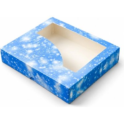 Cake star vanoční krabice na cukroví modrá 25x22x5cm