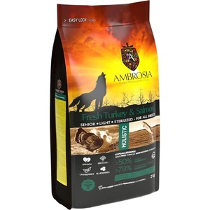 AMBROSIA Senior & Sterilized All Breeds Fresh Turkey & Salmon 2 кг