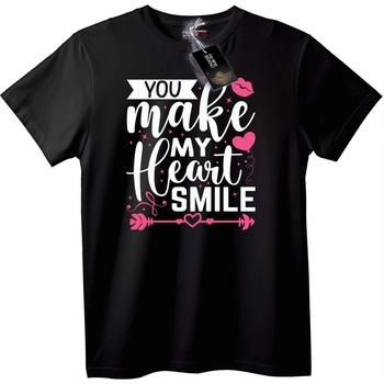 NOONEBRAND Тениска Правиш Сърцето Ми да Се Усмихва - 7XL, White