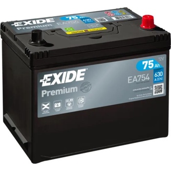 Image 1 of Exide Premium 75Ah 630A right+ Asia (EA754)
